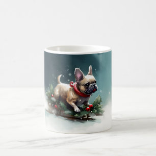 French Bulldog Christmas snow winter Coffee Mug