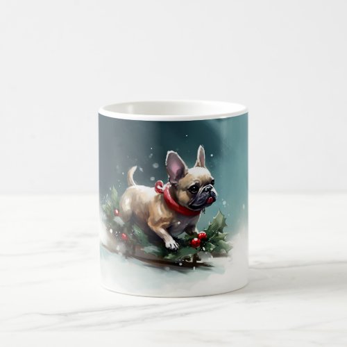 French Bulldog Christmas snow winter  Coffee Mug