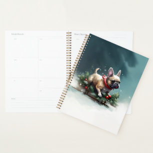 French Bulldog Christmas snow winter Planner