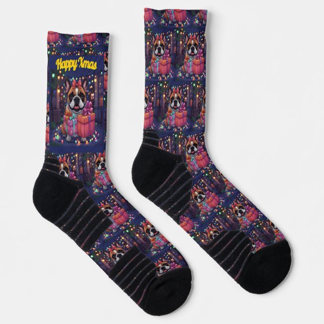 French Bulldog Christmas Socks (Right)