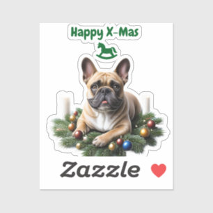 French Bulldog Christmas Sticker