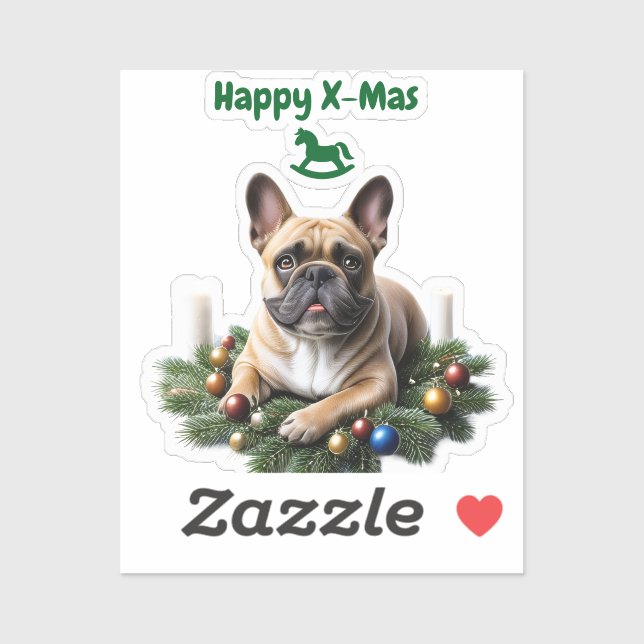 French Bulldog Christmas Sticker (Sheet)