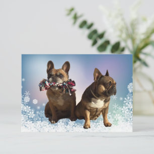 French Bulldog Christmas Thank You Card