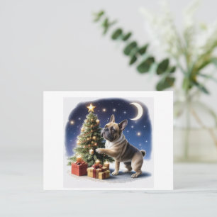 French Bulldog Christmas Tree Bulldog Postcard
