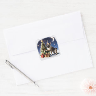 French Bulldog Christmas Tree Bulldog Square Sticker