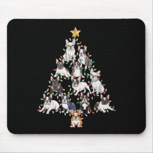 French Bulldog Christmas Tree Frenchie Dog Xmas Pa Mouse Pad
