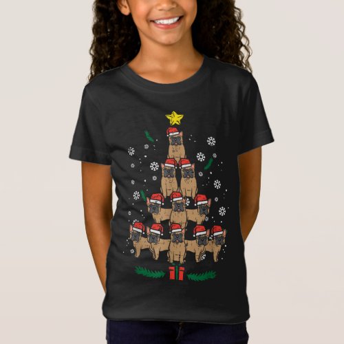 French Bulldog Christmas Tree Frenchie Dog Xmas T_Shirt