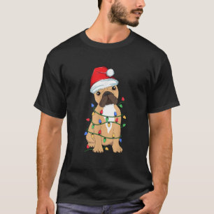 French Bulldog Christmas Tree Lights Dog Lover Xma T-Shirt