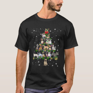 French Bulldog Christmas Tree Lights Funny Lover D T-Shirt