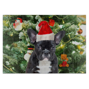French Bulldog Christmas Tree Ornaments Snowman Cutting Board