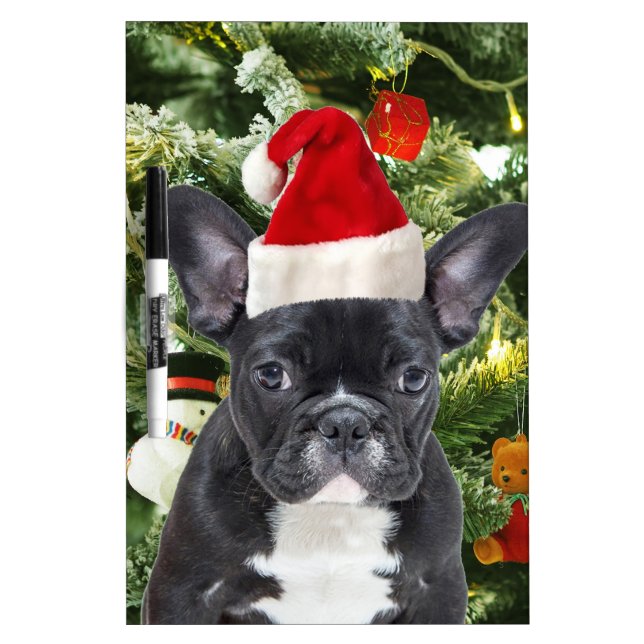 French Bulldog Christmas Tree Ornaments Snowman Dry-Erase Board (Front)