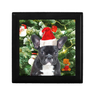 French Bulldog Christmas Tree Ornaments Snowman Jewelry Box