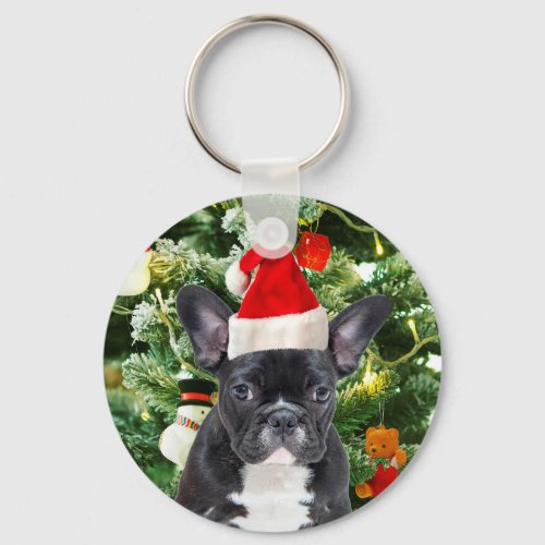 French Bulldog Christmas Tree Ornaments Snowman Keychain