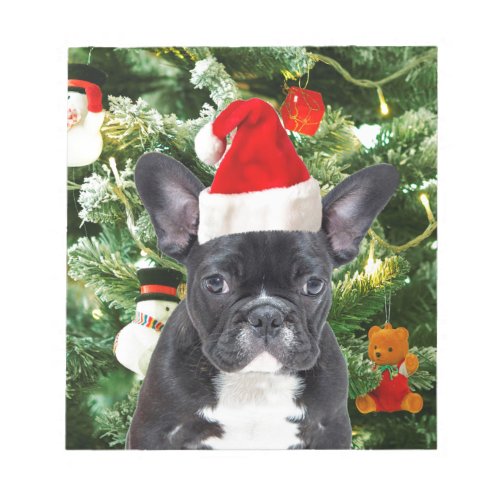 French Bulldog Christmas Tree Ornaments Snowman Notepad