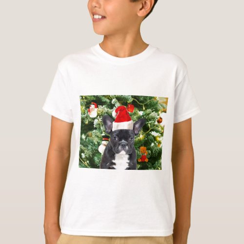 French Bulldog Christmas Tree Ornaments Snowman T_Shirt