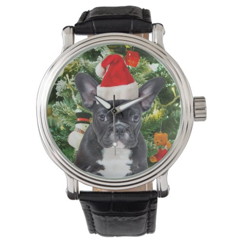 French Bulldog Christmas Tree Ornaments Snowman Watch