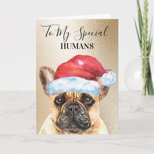 French Bulldog Christmas wish to humans cute Card
