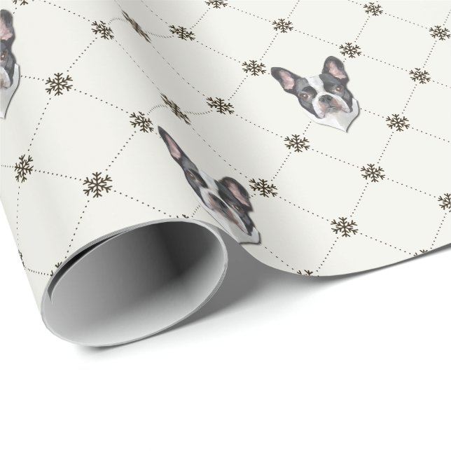 French Bulldog Christmas Wrapping Paper (Roll Corner)