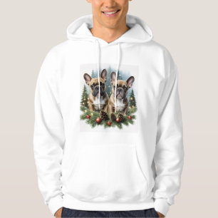 French Bulldog Christmas Wreath Bulldog Hoodie