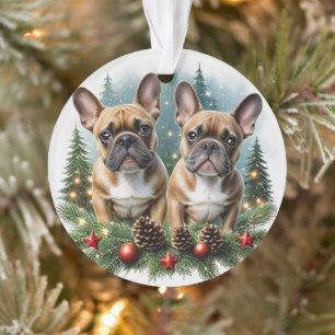 French Bulldog Christmas Wreath Bulldog Ornament