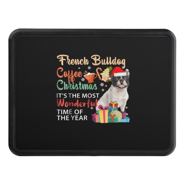 French Bulldog Coffee Christmas It's Wonderful Hitch Cover (Front)