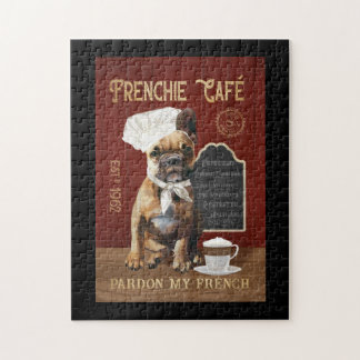 French Bulldog Coffee Company Canvas Jigsaw Puzzle