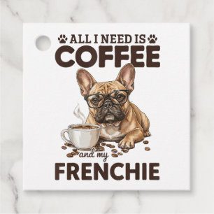 French Bulldog Coffee Frenchie Dog Favor Tags