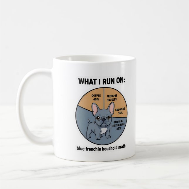 French Bulldog Coffee Snuggles Funny Infographic D Mug (Left)