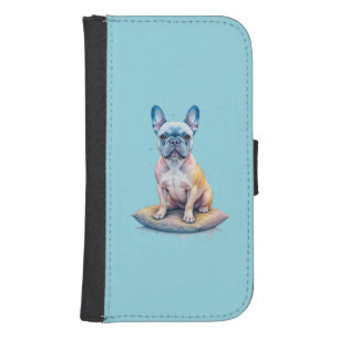 French Bulldog Colorful and Artistic Galaxy S4 Wallet Case
