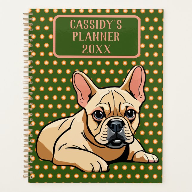 French bulldog colorful modern planner (Front)