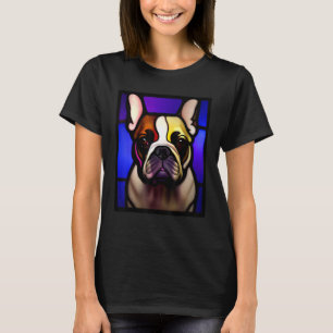 French Bulldog - Colorful Stained Glass Pop Art_3 T-Shirt