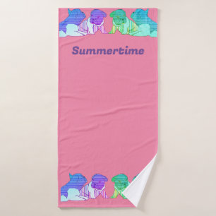 French Bulldog Comic Neon French Bulldog Bath Towel