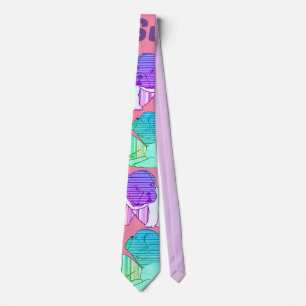 French Bulldog Comic Neon French Bulldog Neck Tie