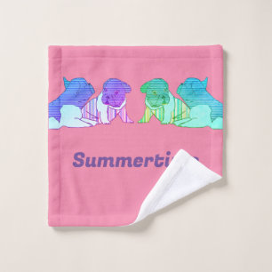 French Bulldog Comic Neon French Bulldog Wash Cloth