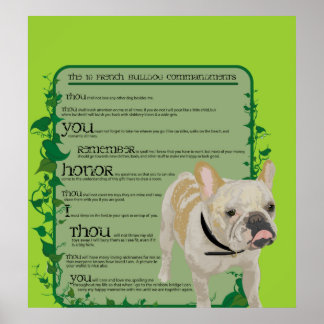 French Bulldog Commandments Poster