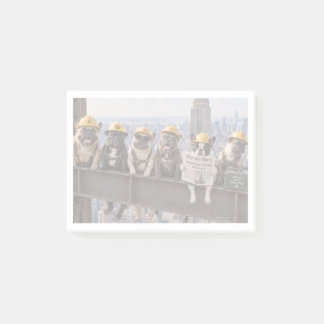 French Bulldog Construction Workers, Frenchie NYC Post-it Notes