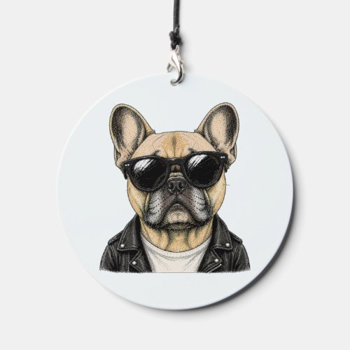 French Bulldog Cool Dog Graphic Wind Chime
