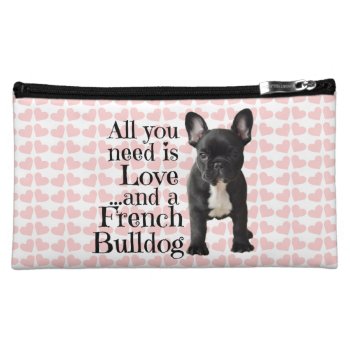 French Bulldog Cosmetic Bag - Love by frenchiebulldogshop at Zazzle