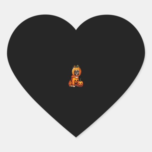 French Bulldog Cosplay Horror Carved Pumpkin Hallo Heart Sticker