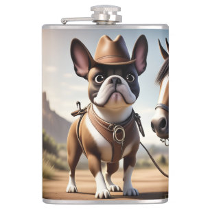 French Bulldog Cowboy Hat French Bulldog Flask