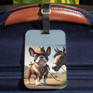 French Bulldog Cowboy Hat French Bulldog Luggage Tag