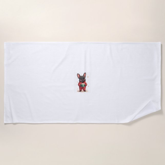 French Bulldog Cozy Cocoa Beach Towel (Front)