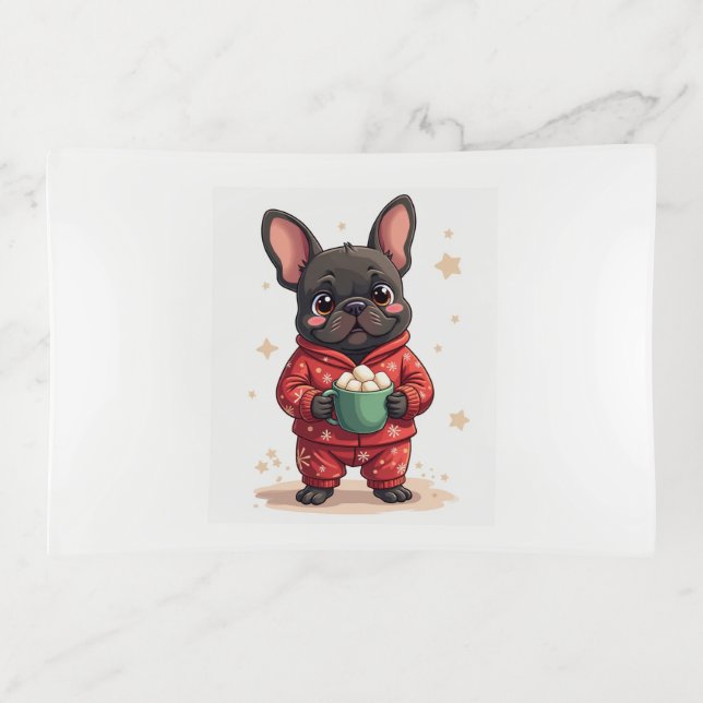 French Bulldog Cozy Cocoa Trinket Tray (Front)