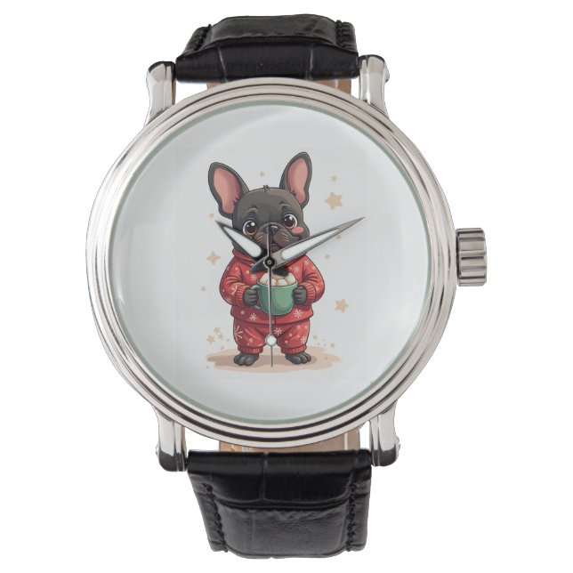 French Bulldog Cozy Cocoa Watch (Front)