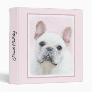 French Bulldog (Cream/White) Painting - Dog Art 3 Ring Binder