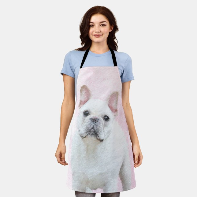 French Bulldog (Cream/White) Painting - Dog Art Apron (Worn)