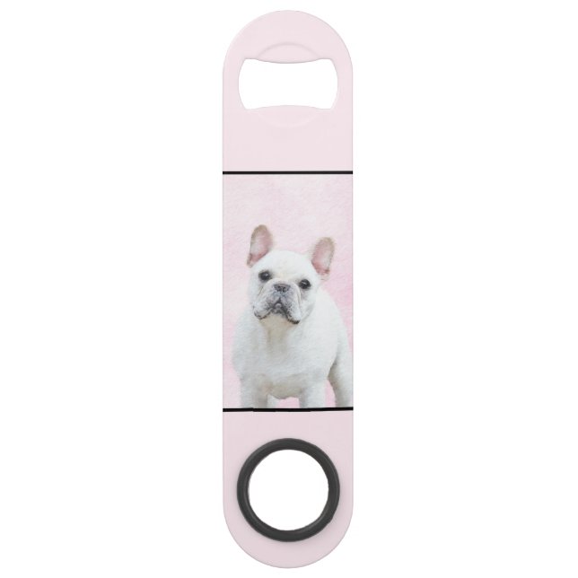 French Bulldog (Cream/White) Painting - Dog Art Bar Key (Front)