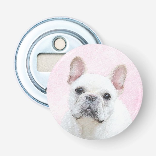 French Bulldog (Cream/White) Painting - Dog Art Bottle Opener (Front)