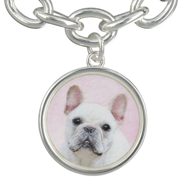 French Bulldog (Cream/White) Painting - Dog Art Bracelet (Design)