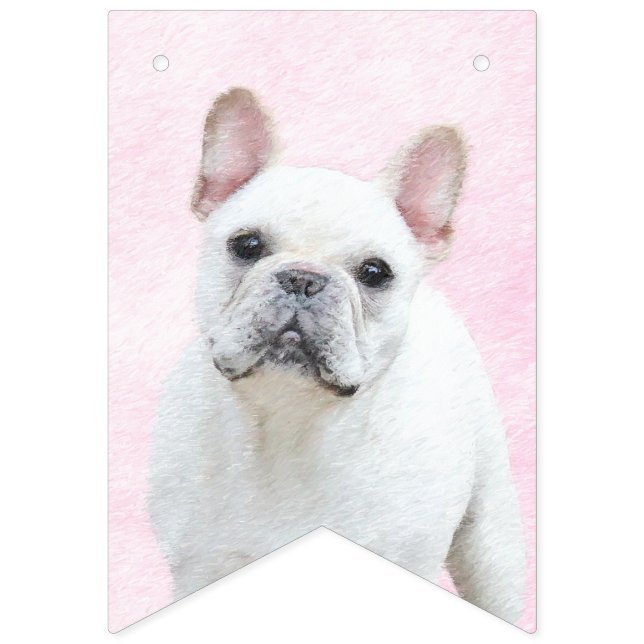 French Bulldog (Cream/White) Painting - Dog Art Bunting Flags (First Flag)